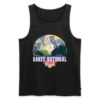 Banff Alberta Canada Terrain de camping Lake Louise Nati - Débardeur bio Premium Homme - noir - Devant - AI Model Male 178 light (178cm)