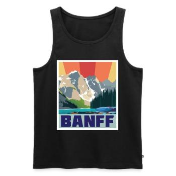 Parc national Banff Lake Louise Canada Camping Albe - Débardeur bio Premium Homme - noir - Devant - AI Model Male 178 light (178cm)