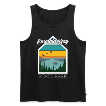 Lake Tahoe Emerald Bay Nevada California Staatspa - Men's Premium Organic Tank Top - black - Front - AI Model Male 178 light (178cm)