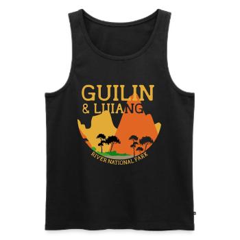 Guilin Lijiang River National Park China Li River - Männer Premium Bio Tank Top - Schwarz - Vorne - AI Model Male 178 light (178cm)