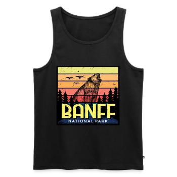 Canada Parc national de l’Alberta Banff Grizzly Bear Cam - Débardeur bio Premium Homme - noir - Devant - AI Model Male 178 light (178cm)