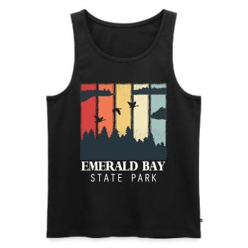 Emerald Bay Nevada Lake Tahoe California Staatspa - Men's Premium Organic Tank Top - black - Front - AI Model Male 178 light (178cm)