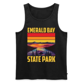 Lake Tahoe Emerald Bay Nevada California Staatspa - Men's Premium Organic Tank Top - black - Front - AI Model Male 178 light (178cm)