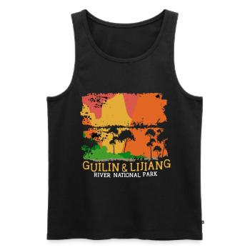 Guilin Lijiang River Li National Park China Campin - Männer Premium Bio Tank Top - Schwarz - Vorne - AI Model Male 178 light (178cm)