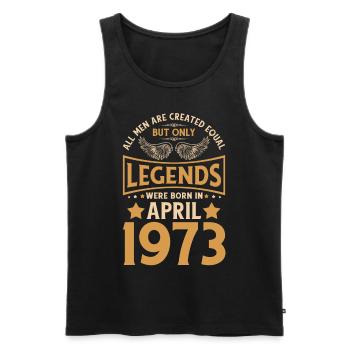 50. Geburtstag 50 Legenden wurden im April 1973 ge - Männer Premium Bio Tank Top - Schwarz - Vorne - Michal (187cm)