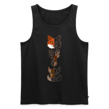 Fox Deer Wild Boar Forest Animal Design - Débardeur bio Premium Homme - noir - Devant - AI Model Male 178 light (178cm)