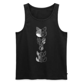 Fox Deer Wild Boar Forest Animal Design - Débardeur bio Premium Homme - noir - Devant - AI Model Male 178 light (178cm)