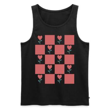 Coquette Esthétique Rose Cœur Coeur - Débardeur bio Premium Homme - noir - Devant - AI Model Male 178 light (178cm)