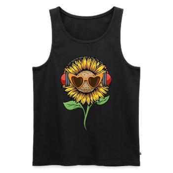 Downtown Girl Aesthetic Sunflower Coquette - Men's Premium Organic Tank Top - black - Front - AI Model Male 178 light (178cm)