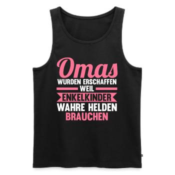 Großmutter Großmama Omi Oma - Männer Premium Bio Tank Top - Schwarz - Vorne - Michal (187cm)