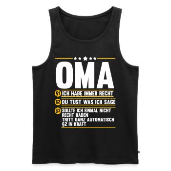 Großmutter Großmama Omi Oma - Männer Premium Bio Tank Top - Schwarz - Vorne - Michal (187cm)