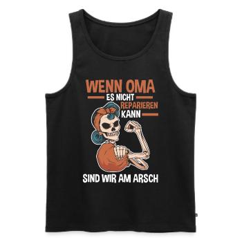 Großmutter Großmama Omi Oma - Männer Premium Bio Tank Top - Schwarz - Vorne - Michal (187cm)