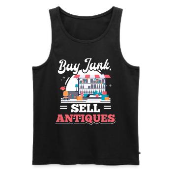 Tauschbörse Basar Kaufen Schrott Verkaufen Antiqui - Männer Premium Bio Tank Top - Schwarz - Vorne - AI Model Male 178 light (178cm)