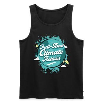 Journée mondiale de la Terre pour la biodiversité, militante pour le climat - Débardeur bio Premium Homme - noir - Devant - Michal (187cm)