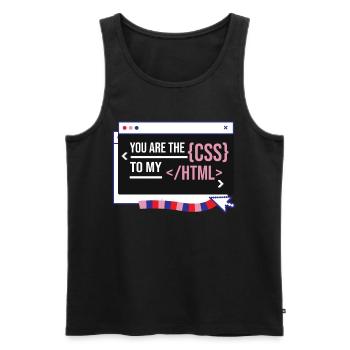 Software Developer Engineer - Men's Premium Organic Tank Top - black - Front - AI Model Male 178 light (178cm)
