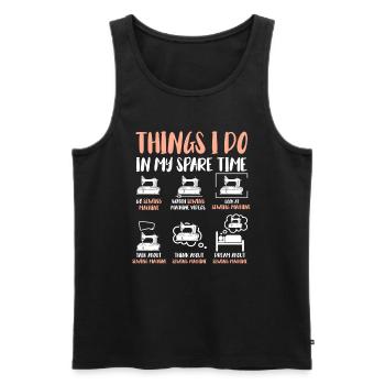 Ich mache in meiner Freizeit Quilting Sewer - Männer Premium Bio Tank Top - Schwarz - Vorne - AI Model Male 178 light (178cm)