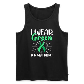 Green Mental Health Awareness - Men's Premium Organic Tank Top - black - Front - AI Model Male 178 light (178cm)