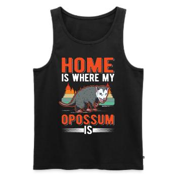 Home is where my Opossum is Possum Beutelratte - Männer Premium Bio Tank Top - Schwarz - Vorne - Michal (187cm)