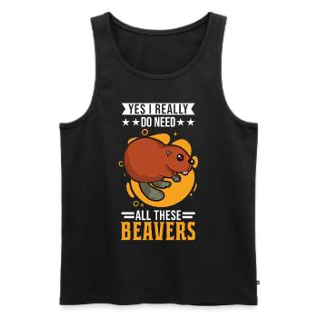 Beaver Beaver Dam Gift Beaver - Men's Premium Organic Tank Top - black - Front - AI Model Male 178 light (178cm)