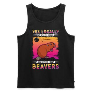 Beaver Beaver Dam Gift Beaver - Men's Premium Organic Tank Top - black - Front - AI Model Male 178 light (178cm)
