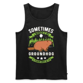 Murmeltier Groundhog Day Waldmurmeltier - Männer Premium Bio Tank Top - Schwarz - Vorne - AI Model Male 178 light (178cm)