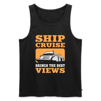 Croisière en bateau apporte les meilleures vues de croisière - Débardeur bio Premium Homme - noir - Devant - Michal (187cm)