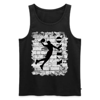 Basket-ball - Débardeur bio Premium Homme - noir - Devant - Michal (187cm)