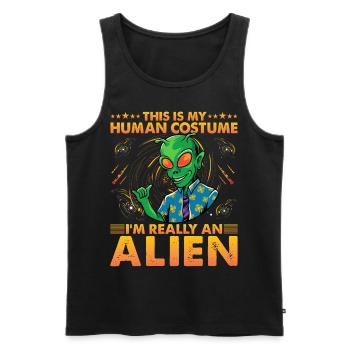 This is my Human Costume I'm really a Alien - Men's Premium Organic Tank Top - black - Front - Michal (187cm)