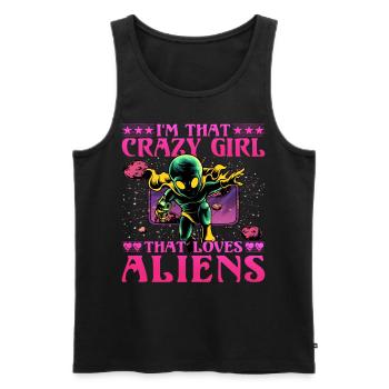 I'm that crazy Girl that loves Aliens - Men's Premium Organic Tank Top - black - Front - Michal (187cm)
