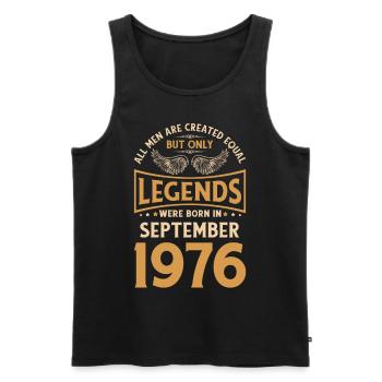 Birthday The Legends were born in September 1976 g - Men's Premium Organic Tank Top - black - Front - Michal (187cm)