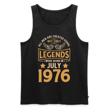 Geburtstag Die Legenden wurden im Juli 1976 gebore - Männer Premium Bio Tank Top - Schwarz - Vorne - Michal (187cm)