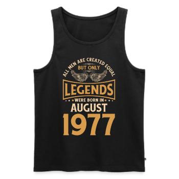 Anniversaire Les légendes ont été gebo en août 1977 - Débardeur bio Premium Homme - noir - Devant - Michal (187cm)