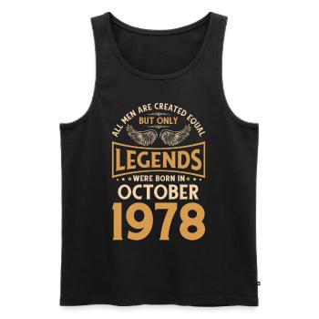 Anniversaire Les légendes sont nées en octobre 1978 - Débardeur bio Premium Homme - noir - Devant - Michal (187cm)