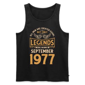 Birthday The Legends were born in September 1977 g - Men's Premium Organic Tank Top - black - Front - Michal (187cm)