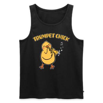 Trumpet Player Girl Chicken - Men's Premium Organic Tank Top - black - Front - Michal (187cm)