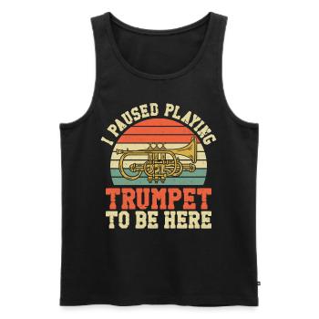 Trumpet Player Vintage Retro I - Männer Premium Bio Tank Top - Schwarz - Vorne - Michal (187cm)