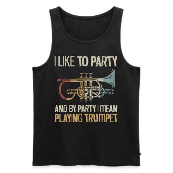 Trumpet Player Vintage Retro I - Männer Premium Bio Tank Top - Schwarz - Vorne - Michal (187cm)