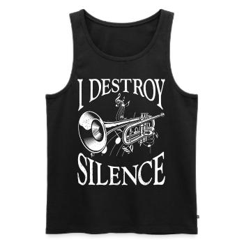 Trompettiste Vintage I Destroy - Débardeur bio Premium Homme - noir - Devant - Michal (187cm)