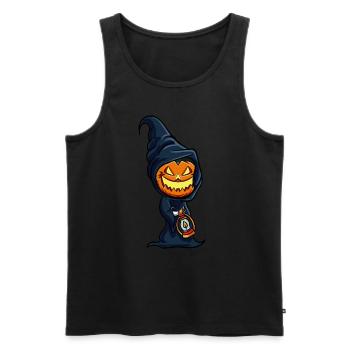 Citrouille sorcière mystique Halloween - Débardeur bio Premium Homme - noir - Devant - Michal (187cm)