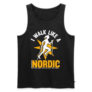 Walking Running I walk like a Nordic walker - Men's Premium Organic Tank Top - black - Front - AI Model Male 178 light (178cm)