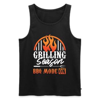 Barbeque Grillen BBQ Modus auf Griller - Männer Premium Bio Tank Top - Schwarz - Vorne - Michal (187cm)