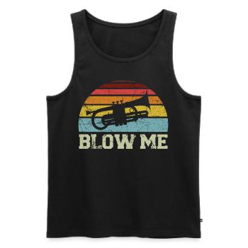 Trompettiste Vintage Retro Blow - Débardeur bio Premium Homme - noir - Devant - Michal (187cm)