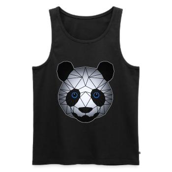 Panda animal motif animal face panda bear motif - Men's Premium Organic Tank Top - black - Front - AI Model Male 178 light (178cm)