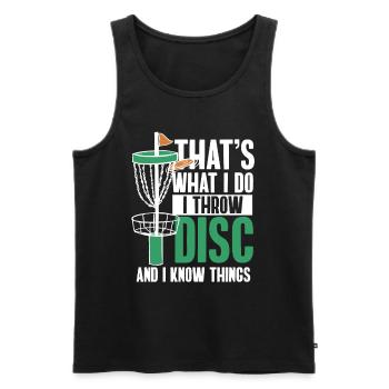 Golf Golfing Basket Sport Throwing Frisbee Players - Men's Premium Organic Tank Top - black - Front - Michal (187cm)