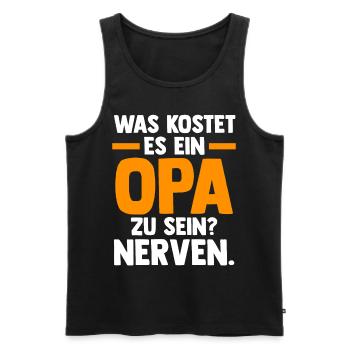 Großvater Großpapa Opi Opa - Männer Premium Bio Tank Top - Schwarz - Vorne - Michal (187cm)