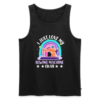 Machine Quilting Seamstressin Rainbow Knitting Quilt - Men's Premium Organic Tank Top - black - Front - Michal (187cm)