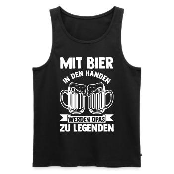 Großvater Großpapa Bier Opi Opa - Männer Premium Bio Tank Top - Schwarz - Vorne - Michal (187cm)