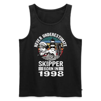 Never Underestimate Skipper né en 1998 - Débardeur bio Premium Homme - noir - Devant - Michal (187cm)