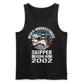 Never Underestimate Skipper born in 2002 - Männer Premium Bio Tank Top - Schwarz - Vorne - AI Model Male 178 light (178cm)