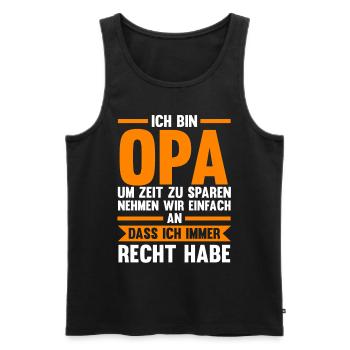 Großvater Großpapa Opi Opa - Männer Premium Bio Tank Top - Schwarz - Vorne - Michal (187cm)